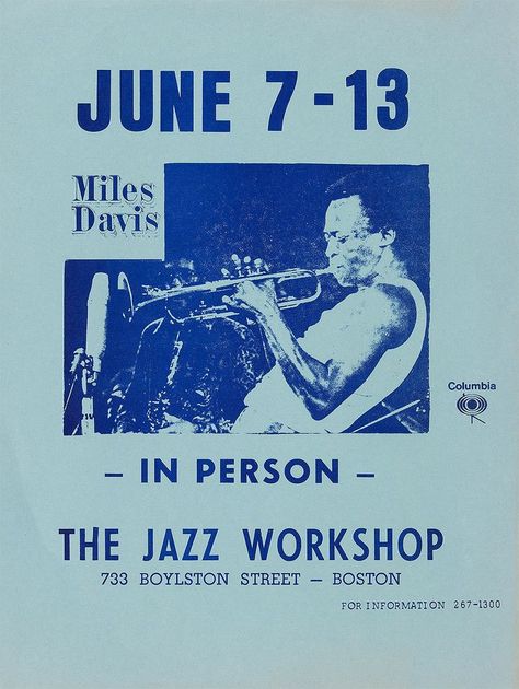 Miles Davis 1970 Boston Miles Davis Art, Workshop Poster, Cannonball Adderley, Grateful Dead Poster, Jazz Clubs, Lou Williams, Art Blakey, Alfred Hitchcock Movies, Jazz Concert