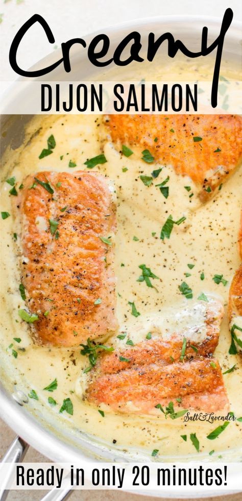 Crockpot Salmon, Tuscan Salmon Recipe, Dijon Salmon, Creamy Dijon, Potato Dinner, Salmon Dinner, Baked Salmon Recipes, Fish Dinner, Dinner Recipes Easy Quick