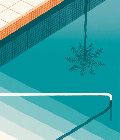 David Doran, Pool Graphic, Mansion Pool, Pool Illustration, Postcard Ideas, Party Illustration, Summer Tables, Kew Gardens, Illustration Poster