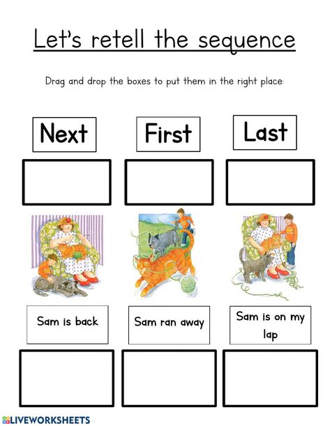 Nouns Worksheet Kindergarten, Nouns Kindergarten, First Next Then Last, Worksheets For 1st Grade, Sequencing Events, Sequence Writing, Sequencing Worksheets, Awards Certificates Template, English Grammar Worksheets