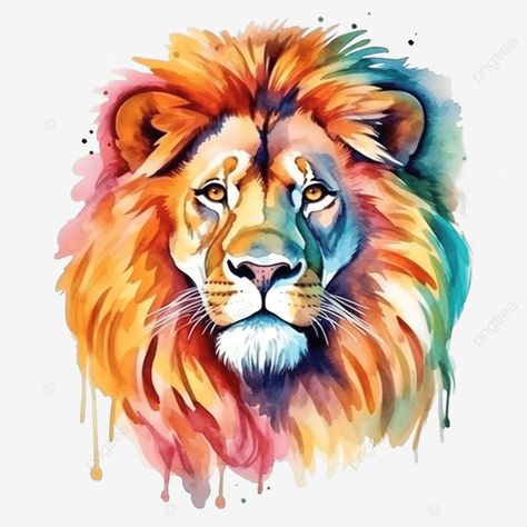 cute watercolor lion Lion Watercolor Painting, Lion Drawing Simple, Lion Watercolor, Lion Clipart, Baby Watercolor, Lion Baby, Lion Drawing, Lion Images, Watercolor Png