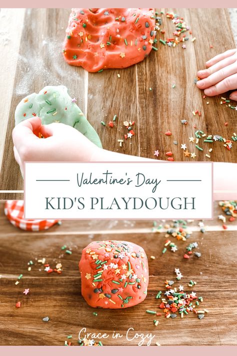 Playdough Station, Playdough Activity, Valentine's Day Kids, Diy Playdough, Cream Of Tarter, Playdough Activities, Cinnamon Oil, Valentines Day Activities, Rainy Day Activities