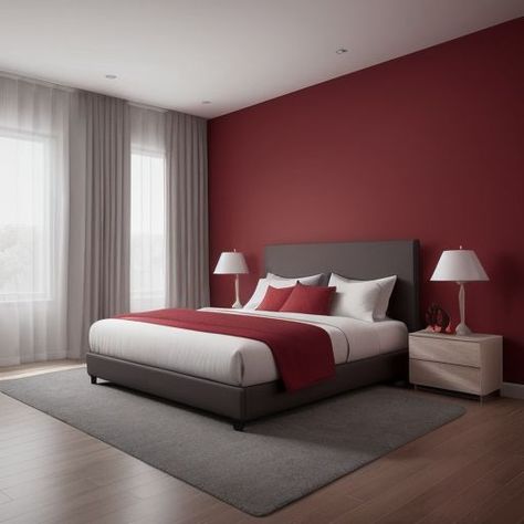 Une idée de design d'intérieur contemporain pour votre chambre à coucher, avec une touche de rouge passionnant. 💖 #renovation #homedecor #chambreàcoucher #idéedesign Box Frames, Illustrations Posters, Color Trends, Poster Frame, Interior Design, Bedroom, Bed, Furniture, Color