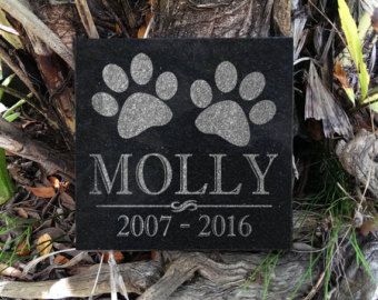 Dog Cat Customized 6x6 Granite Headstone Personalized with PawPrints Indoor/Outdoor Engraved Pet Memorial Stone Gift for Pets Animals Personalized Garden Stones, Granite Memorial, Granite Headstones, Pet Grave Markers, Pet Memorial Stones, Paw Print Design, Stone Engraving, Personalized Pet Memorial, Prints Design