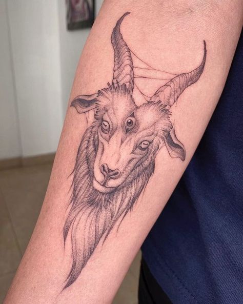 3 Eyed Goat Tattoo, Goat Head Tattoo, Goat Skull Tattoo, 3rd Eye Tattoo, Tattoos And Their Meanings, Coraline Art, Goat Head, Goat Skull, Tattoo Cover-up