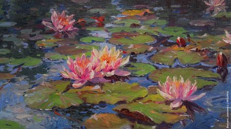 Water Lilies Painting, Lotus Painting, Lily Painting, Monet Paintings, A Pond, Contemporary Art Gallery, Water Lily, Water Lilies, Lily Pads