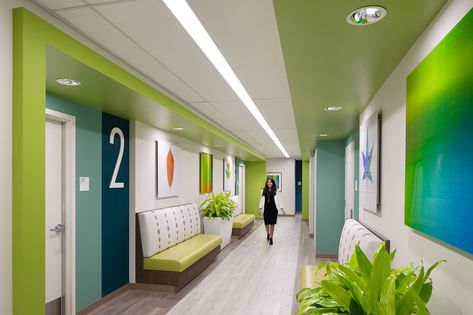 G Street Behavioral Health | Lionakis Health Interior Design, Healing Architecture, Hospital Signage, Waiting Room Design, Kindergarten Interior, Healthcare Interior Design, Hallway Corridor, Corridor Design, Nurses Station