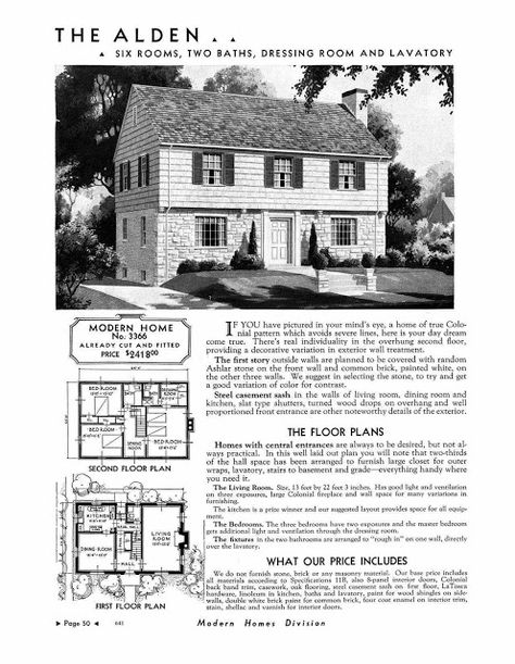 The Sears Alden--an Omnipresent Garrison Colonial. Garrison Colonial Exterior, Vintage House Plans 1930s, Two Story Modular Homes, Houses In Chicago, Garrison Colonial, Sears House Plans, Garrison House, Sears Homes, Dutch Colonial Homes