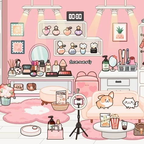 Stuff To Decorate Your Room, Ideas Para Toca Boca, Toca Boca Hair Salon, Bad Room Ideas, Toca Life World Aesthetic Pfp, Toca Boca House Ideas, Toca Boca Room, Toca Boca House, Free House Design