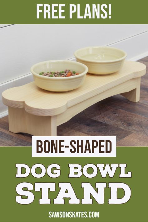 Diy Raised Dog Bowl Stand, Dog Bowl Stand Diy, Wood Dog Bowl Stand, Dog Food Bowl Stand, Dog Food Stands, Woodworking Items That Sell, Dog Bowl Holder, Wood Dog Bed, Dog Feeding Station