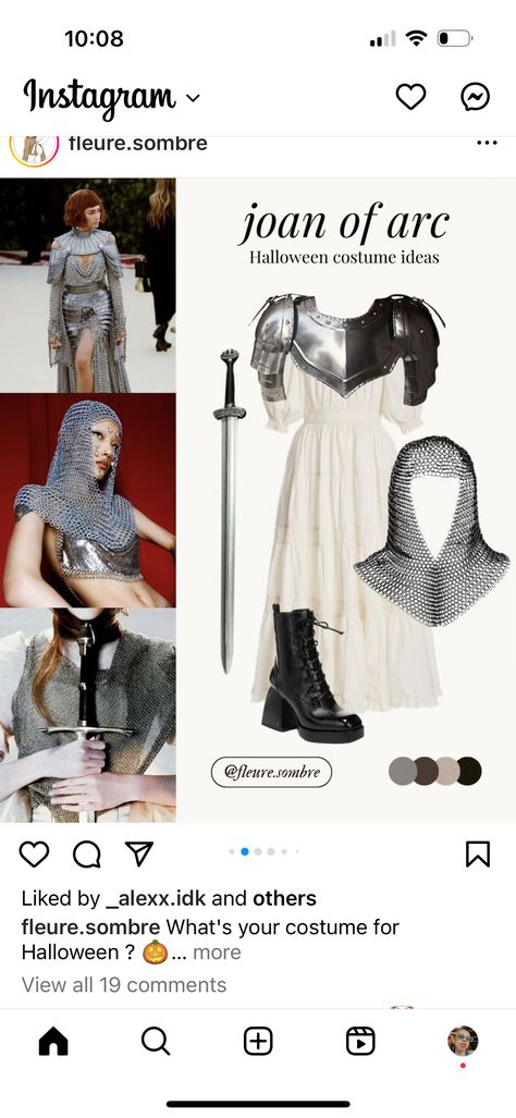 Joan Of Arc Halloween Costume Diy, Joan Of Arc Outfit, Joan Of Arc Cosplay, Joan Of Arc Costume Diy, Knight Costume Women, Medieval Halloween Costumes, Weird Halloween Costumes, Joan Of Arc Aesthetic, Diy Knight Costume