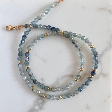 julianneblumlo - Etsy Choker Collar Necklace, Gemstone Beaded Necklace, Vermeil Jewelry, Blue Kyanite, Necklace Beaded, Beaded Choker, Blue Bracelet, Gemstone Healing, Necklace For Women