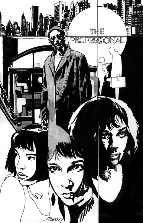 The Professional Movie, Leon The Professional, Castlevania Wallpaper, Black And White Comics, Comic Layout, John Paul, Comic Panels, Graphic Artwork, Comic Styles