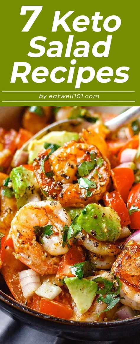 Keto Salad Recipes: 7 Easy Keto Salads Perfect for Low Carb Meal Prep — Eatwell101 Shrimp Salad Recipes Healthy Low Carb, Low Carb Shrimp Salad Recipes, Easy Keto Salads, Keto Cucumber Salad, Shrimp Salad Recipes Healthy, Keto Shrimp Salad, Keto Salad Recipes, Salad Board, Salad Recipes Low Carb