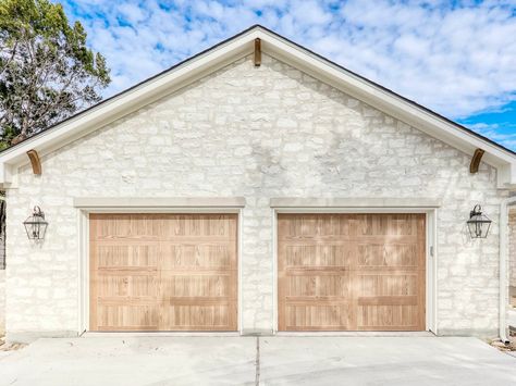 Wood Tone Garage Door | Barton Overhead Door, Inc. Oak Garage Doors, Chi Garage Doors, Oak Garage, German Schmear, Old Country Houses, Steel Garage Doors, Wood Garage Doors, Overhead Door, White Brick