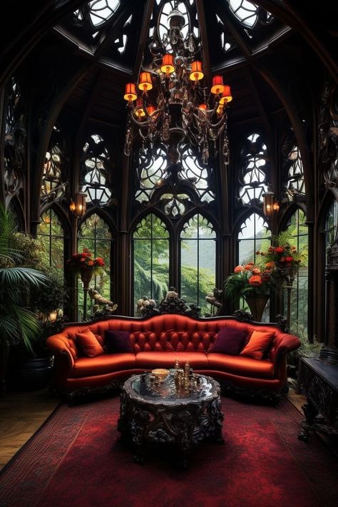 Gothic Castle Interior, Victorian Gothic House, Gothic Victorian House, Vampire House, Gothic Living Room, 80s House, Victorian House Interiors, Gothic Mansion, Gothic Room