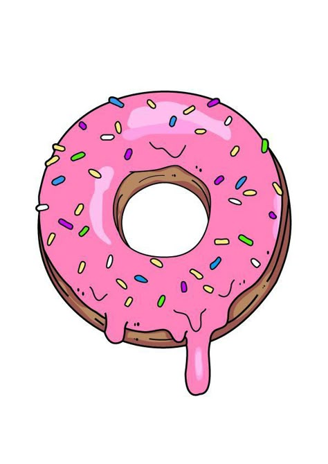 Donuts Cartoon, Cartoon Donut, Watercolor Wallpaper Phone, Donut Drawing, Donut Cartoon, Candy Drawing, Donut Art, Embroider Ideas, طابع بريدي