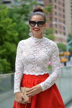 Top And Skirt Indian, Crop Top And Skirt Indian, Skirt And Crop Top Indian, Long Sleeve Lace Crop Top, White Blouse Designs, Skirt Indian, Crop Top And Skirt, Girls Dress Outfits, Net Top