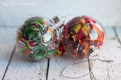 Filled Ornament Ideas, Crafts Christmas Ideas, Christmas Glam, Using Fabric Scraps, Cool Craft Ideas, Gifts In A Jar, Property Ideas, Homemade Ornaments, Easy Christmas Decorations