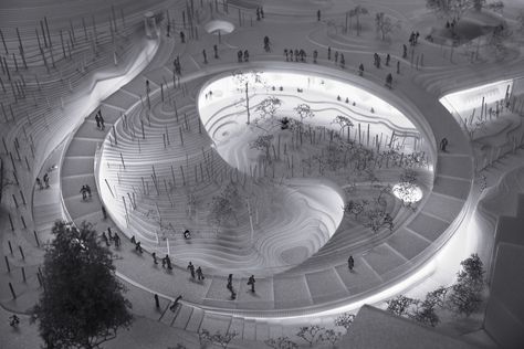 Gallery of BIG Designs Yin-Yang Shaped Panda Enclosure for the Copenhagen Zoo - 9 Panda Habitat, Zoo Architecture, Circular Buildings, Bjarke Ingels Group, Concept Models Architecture, Bjarke Ingels, Big Design, Ying Yang, Architecture Presentation