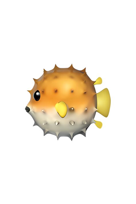 The blowfish emoji 🐡 depicts a round, puffy fish with a spiky exterior. It has a large head with small eyes and a small mouth. The body is covered in yellow and brown stripes, and it has several sharp spines protruding from its skin. The fins are small and located towards the back of the fish. Overall, the blowfish emoji has a cute and cartoonish appearance. Fish Emoji, Emoji Ip, Emoji Copy, Emoji Dictionary, Apple Emojis, Emoji Icon, Fish Png, Emojis Iphone, Birthday Drawing