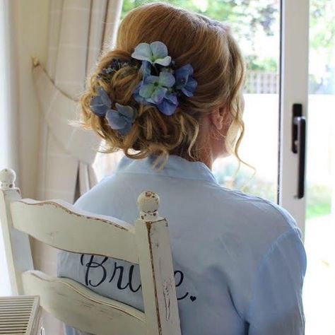 Messy Bridal Bun, Periwinkle Wedding, Sleeping Beauty Wedding, Taylor Bracelet, Blue Hair Pins, Bun Wedding, Bridesmaid Hair Clips, Blue Hair Accessories, Bridal Bun