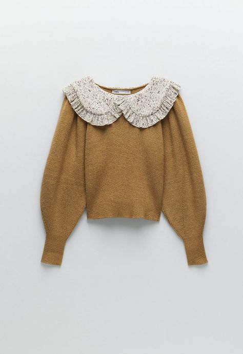 Mode Style Anglais, Collared Top, Cropped Cardigan Sweater, Zara Knit, Oversize Knit, Oversized Knitted Sweaters, Knit Turtleneck Sweater, Collar Sweater, Knitting Women Sweater