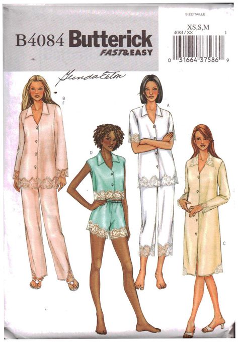 Butterick B4084 O Nightshirt Pattern, Clothing Projects, Sewing Vintage, Pajama Pattern, Costume Sewing Patterns, Plus Size Pajamas, Butterick Pattern, Mccalls Sewing Patterns, Sewing Patterns For Kids