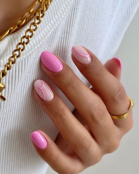 Round Nail Designs, Short Pink Nails, Short Round Nails, Pink White Nails, Pink Summer Nails, Unghie Sfumate, Makijaż Smokey Eye, Cute Gel Nails, Vacation Nails