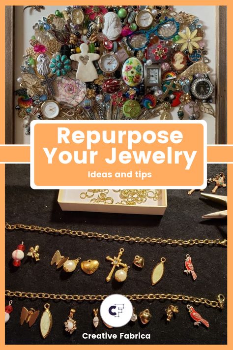 Ways To Use Old Costume Jewelry, What To Do With Costume Jewelry, Crafts Using Old Jewelry Ideas, Repurposed Old Jewelry, Crafts With Brooches Old Jewelry, What To Do With Grandmas Jewelry, Things To Make With Old Jewelry Making Tools, What To Do With Moms Old Jewelry, What To Make With Old Jewelry