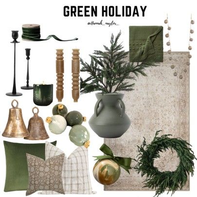 GREEN HOLIDAY 🎄 #LTKSeasonal #LTKhome #LTKHoliday Olive Green Christmas Tree Decorations, Black Tan And Green Christmas, Olive Green Christmas Decor, Green Christmas Decor, Future Christmas, Green Christmas Tree Decorations, Inspirational Homes, Boho Christmas Decor, Decor 2023