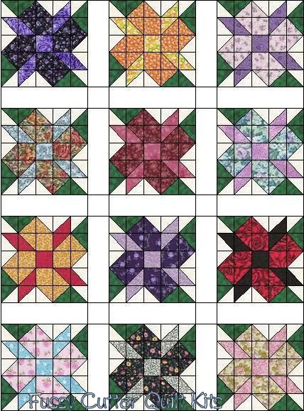 Quilt Patterns Using Squares, One Block Quilts, Floral Quilt Patterns, Easy Patchwork, Half Square Triangle Quilts Pattern, Cat Quilt Patterns, Christmas Quilt Blocks, Flowers Easy, Scrappy Quilt Patterns