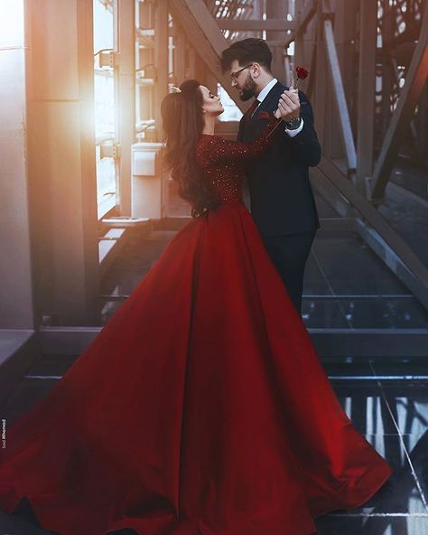 Red Engagement Dress, Pre Wedding Photoshoot Outfit, Prom Photoshoot, Red Wedding Dresses, Red Gown, Engagement Dress, Red Gowns, Engagement Dresses, Brides Wedding Dress