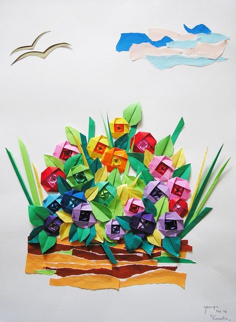 composition | quilling park Origami Composition, Dance Crafts, Paper Cutout Art, Paper Board, Origami Flowers, Origami Art, A Picnic, Paper Cutout, Crepe Paper