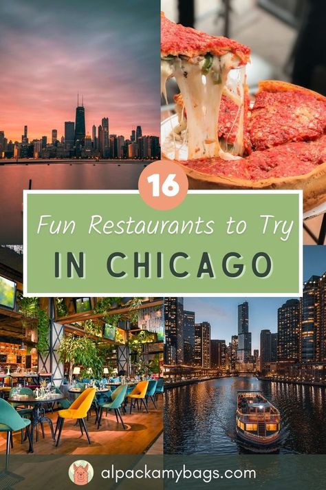 16 Fun Restaurants in Chicago Best Food In Chicago, Best Places To Eat In Chicago, Chicago Food Bucket List, Chicago Restaurants Foodies, Chicago Weekend Trip, Rooftop Bars Chicago, Downtown Chicago Restaurants, Restaurants Chicago, Travel Chicago