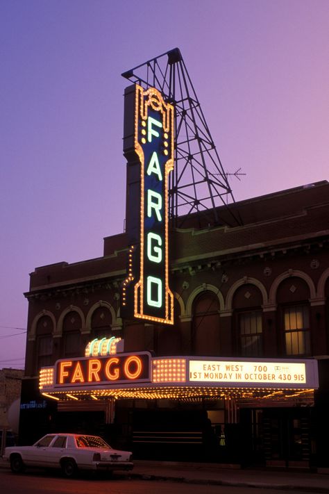 Fargo Aesthetic, Night On The Town Aesthetic, North Dakota Aesthetic, Fargo Poster Movie, Medora North Dakota, Bismarck North Dakota, Indoor Things To Do, North Dakota Travel, Fargo North Dakota