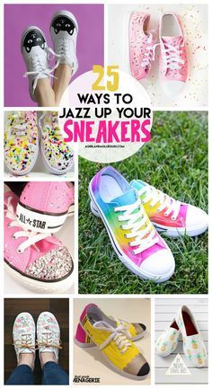 You got to see my daughter’s fun sharpie sneakers (go here) Which of course started a whole pinterest rage of awesome sneaker ideas….so cue the roundup! Pineapple shoes Fabric covered shoes  cute floral shoes polka dot shoes adorable diy shoes super cute tie dye shoes Studded converse cute diy shoes diy shoes cute flamingo diy … Fabric Covered Shoes, Sharpie Shoes, Dye Shoes, Shirt Makeover, Painted Shoes Diy, Tie Dye Shoes, Shoe Makeover, Polka Dot Shoes, Painted Canvas Shoes