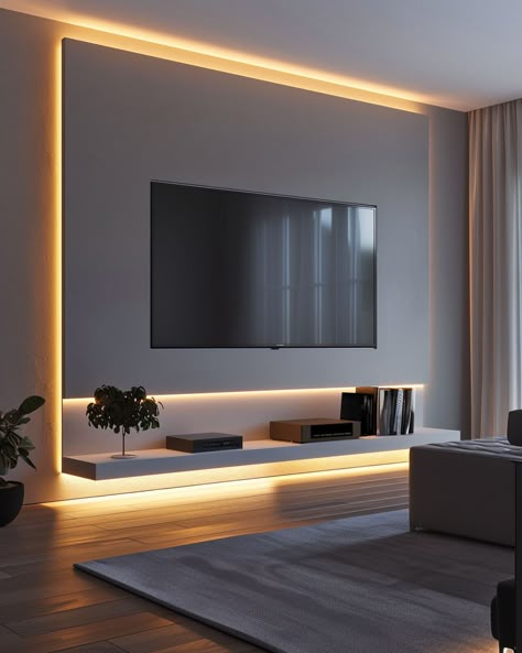 TV-Wand-Ideen für das Wohnzimmer: 14 kreative Vorschläge - Hygge and Home Wall For Tv In Living Room, Media Wall With Windows, Tv Console Design Modern, Modern Tv Console Design, Tv Set Up Living Room, Modern Living Room Tv Unit, Tv Wand Modern, Living Room Wall Design Modern, Console Design Modern