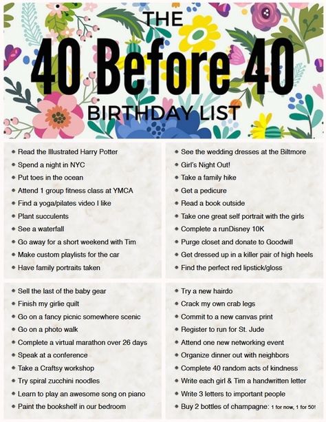 Don't blow out the candles on your 40th birthday cake until you've made time for yourself with this awesome birthday bucket list for moms! Celebrate the end of your 30s and the start of another fantastic decade in style! Turning 40 Bucket List, 40 Before 40, Birthday Bucket List, 40th Birthday Celebration Ideas, Before 40, Bucket List Ideas For Women, Peanut Blossoms, Life Goals Quotes, Bucket List Life