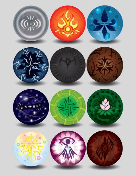 Types Of Magic, Elemental Magic, Elemental Powers, Element Symbols, Magic Symbols, Magic Circle, Magic Art, Arte Fantasy, Runes