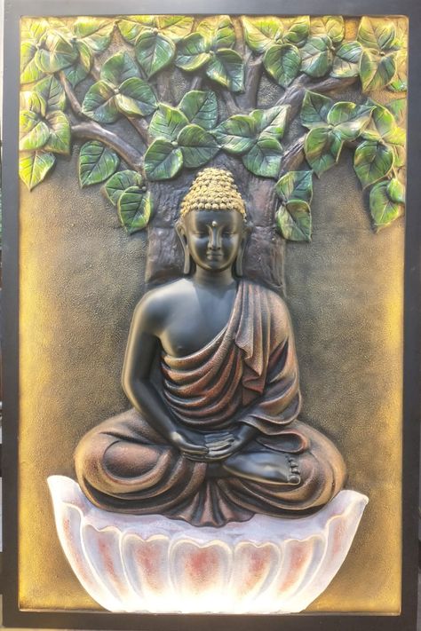 Fibre Budhaji 6 ftx4 ft with LED Frame , A Calm Posture for the Living Room and Entrance Buddha 3d, Altar Catholic, 3d Wall Art Sculpture, Balinese Decor, Cnc Carving, Mural Art Design, Art Walls, Relief Art, Cold Porcelain Flowers