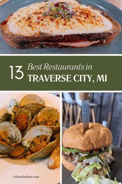 13 Best Restaurants in Traverse City, Michigan - Follow The Piper Traverse City Michigan Restaurants, Traverse City Restaurants, Michigan Food, Traverse City Michigan, Dinner Restaurants, Traverse City Mi, Romantic Restaurant, Best Coffee Shop, Michigan Travel