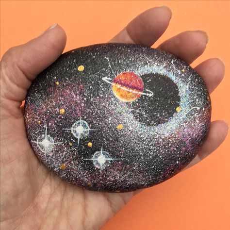 Serena’s Serenity Stones...Galaxy Stonevisit my ETSY shop, SerenaSerenityStones... Outer Space Painted Rocks, Angel Healing, Drawing Rocks, Hudson Valley New York, York Stone, Garden Rock Art, Terra Cotta Pot Crafts, Painted Rock Animals, Mandala Rock Art