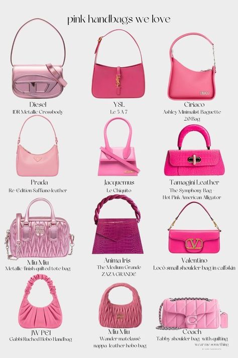 Outfit For Pink Bag, Pink Luxury Bag, Pink Handbag Outfit, Pink Bag Aesthetic, Pink Bag Outfit, Handbags Aesthetic, Nature Creatures, Pink Purses, Luxury Bag Brands