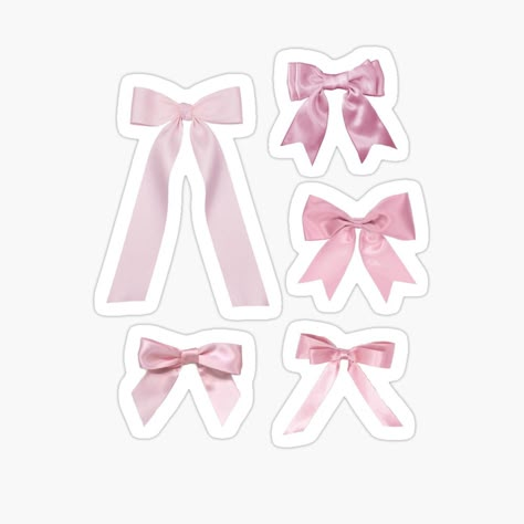 Bow Stickers Aesthetic, Pink Printable Stickers For Journal, Bow Stickers Free Printable, Pink Design For Scrapbook, Pink Bow Sticker, Ipad Cover Sticker, Pink Aesthetic Stickers Printable, Pink Scrapbook Stickers, Coquette Stickers Printable