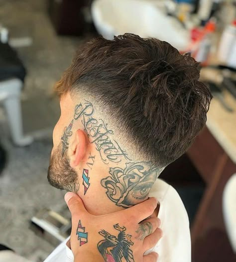 Tattoo Crane, Best Neck Tattoos, Tattoo Removal Cost, Buzz Cut Hairstyles, Formal Hairstyles For Long Hair, Neck Tattoo For Guys, Beard Tattoo, Head Tattoos, Men Style Tips