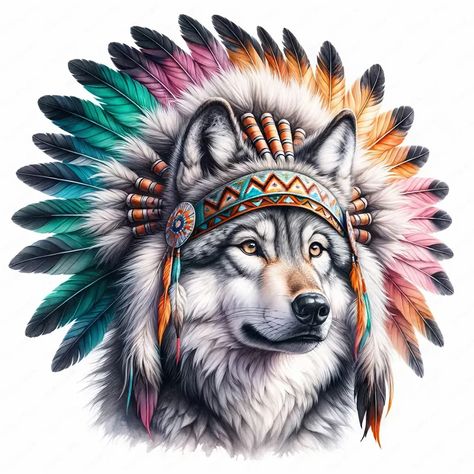 Diamond Painting-DIY Full Round Drill Indian Wolf Head(40*40CM) Cheetah Cubs, Tattoo T Shirts, Wolf Spirit, Wall Decorations, Ancient Wisdom, Decor Furniture, Art Logo, Vector Graphics, Home Decor Furniture