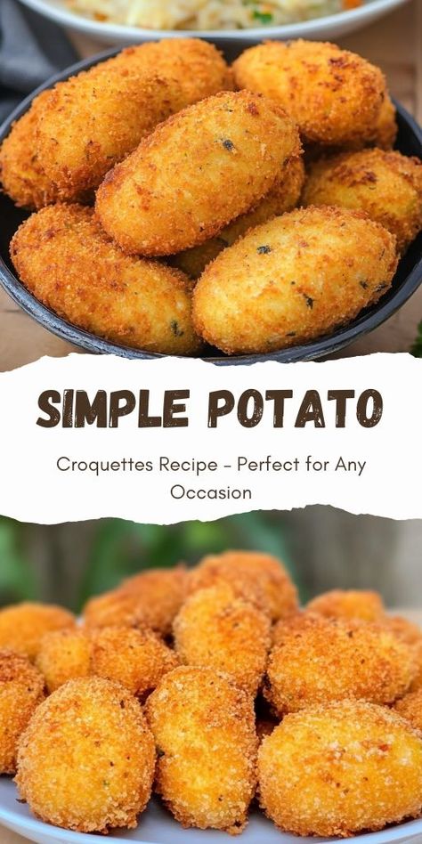 Potato Croquettes Recipe, Potato Croquette Recipe, Croquettes Recipe, Potato Croquettes, How To Make Potatoes, Grated Potato, 15 Minute Meals, Delicious Dishes, Croquettes