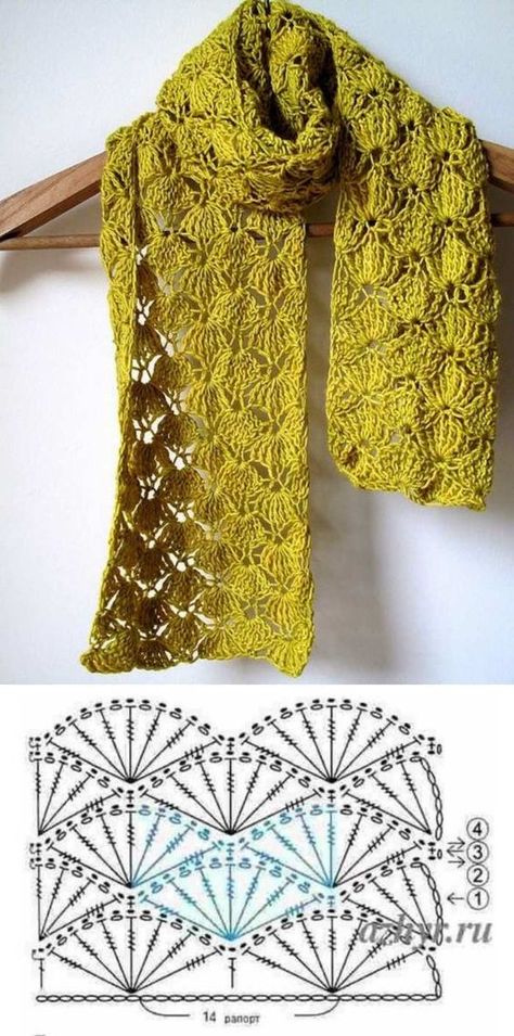 SHAWL / SCARF / SNOOD – Elylou crochet شال كروشيه, Crochet Lace Pattern, Shawl Crochet Pattern, Scarf Crochet Pattern, Crochet Stitches Patterns, Crochet Poncho, Scarf Pattern, Crochet Scarves, Crochet Techniques