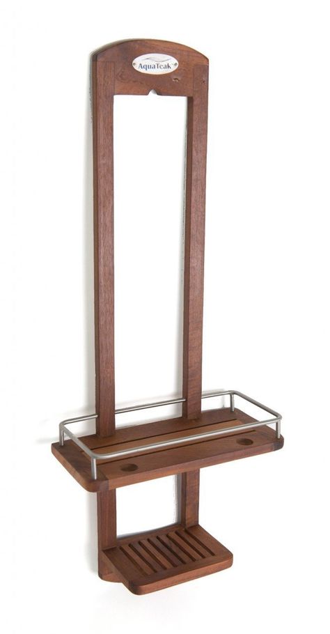 Amazon.com - The ORIGINAL MOA Small Teak Shower Caddy - Wood Shower Caddy Shower Caddy Ideas Diy, Shower Caddy Ideas, Teak Shelves, Small Shower, Shower Caddy, Tile Shower, Teak, The Original, Tile